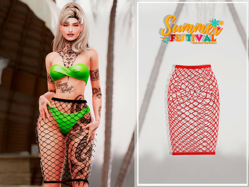 Summer Festival Saoni Skirt Sims 4 CC