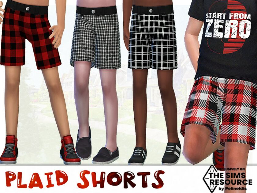 Summer Plaid Shorts By Pelineldis Sims 4 CC