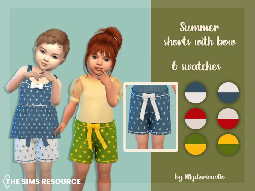 Summer Shorts With BOW By Mysteriousoo Sims 4 CC