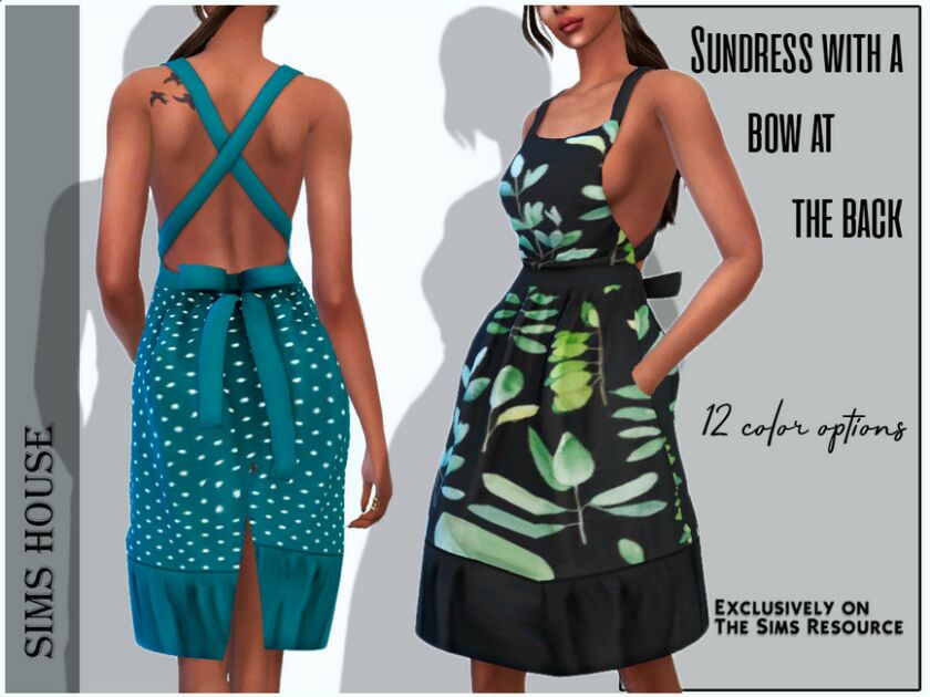 Sundress With A BOW At The Back Sims 4 CC