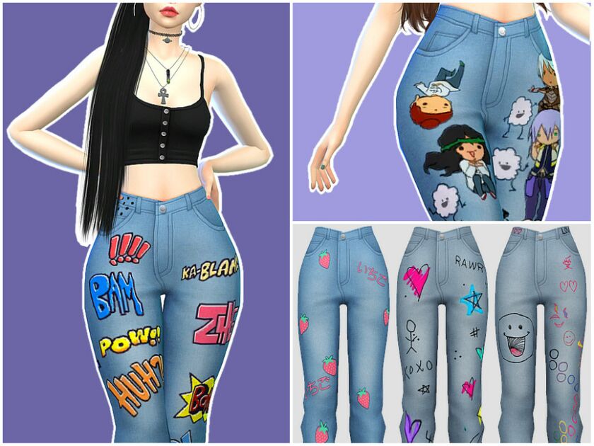 sims 4 cc sunshine jeans by saruin 2