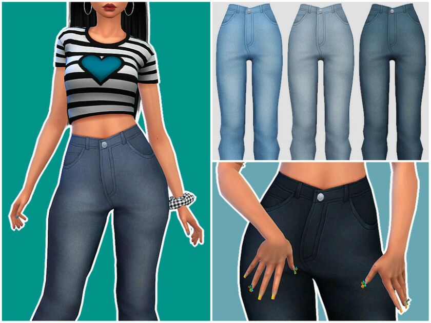 sims 4 cc sunshine jeans by saruin 4