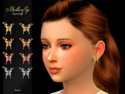 Butterfly Child Earrings By Suzue Sims 4 CC