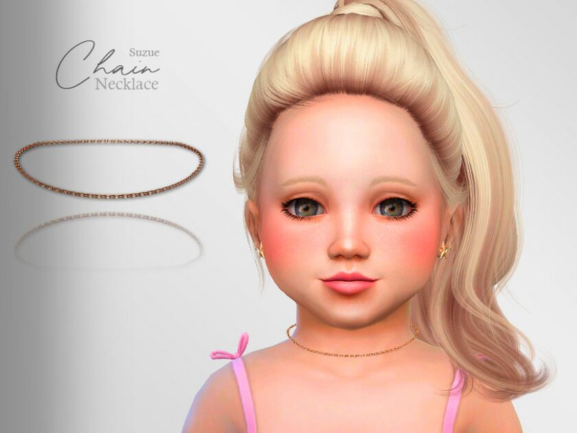 Suzue Chain Toddler Necklace Sims 4 CC