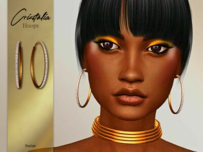 [Suzue] Cristalia Hoops Earrings Sims 4 CC