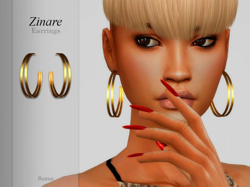 [Suzue] Zinare Earrings Sims 4 CC