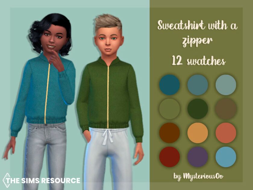 Sweatshirt With A Zipper By Mysteriousoo Sims 4 CC