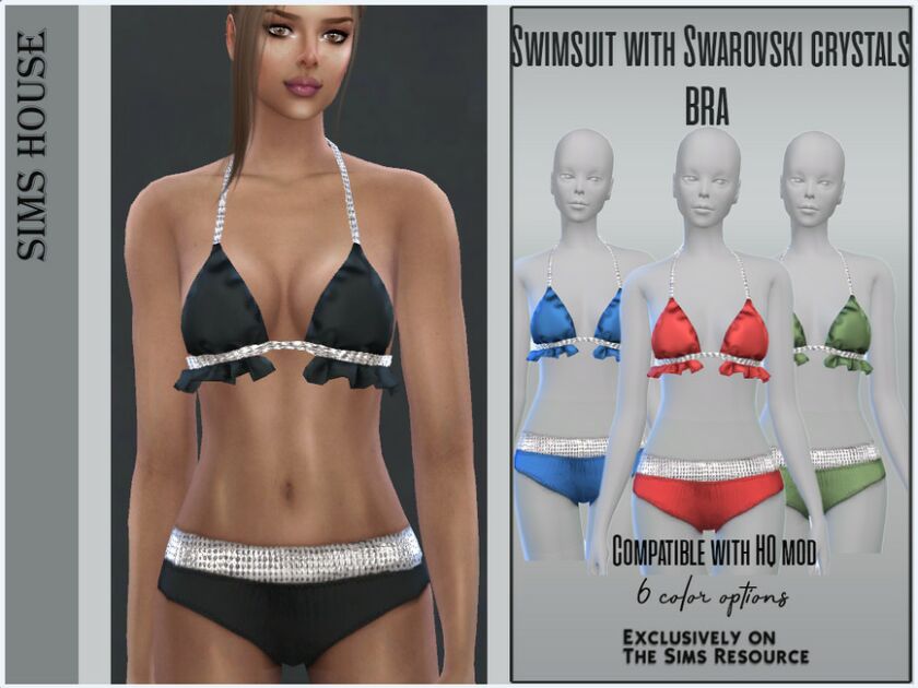 Swimsuit With Swarovski Crystals BRA Sims 4 CC