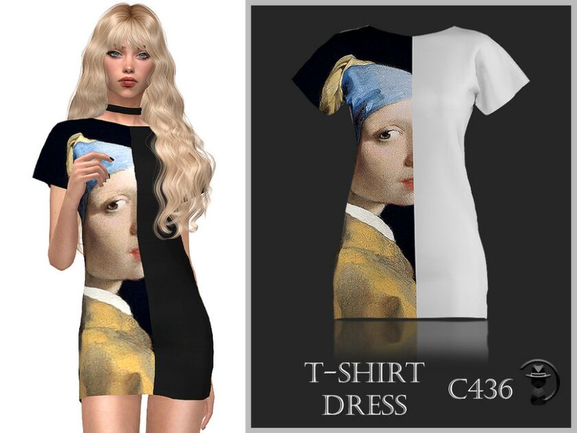 T-Shirt Dress C436 By Turksimmer Sims 4 CC