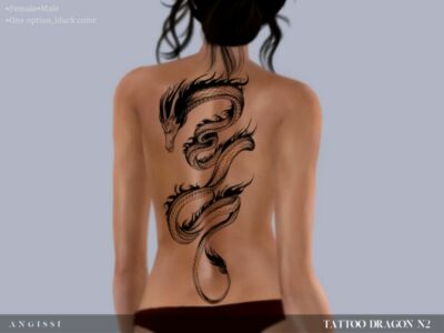 Tattoo-Dragon N2 By Angissi Sims 4 CC