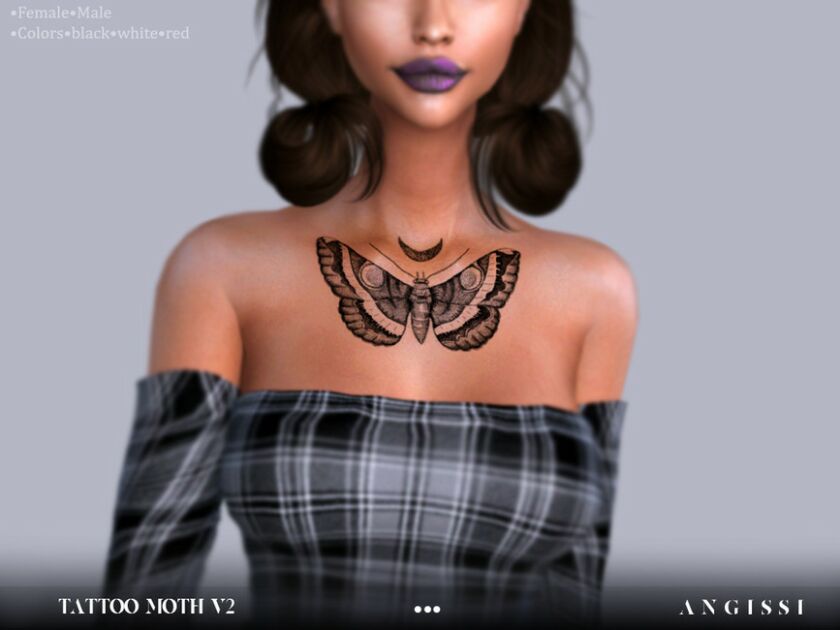 Tattoo-Moth V2 By Angissi Sims 4 CC