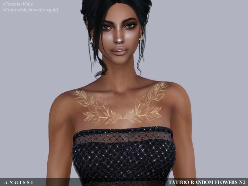 Tattoo-Random Flowers N2 By Angissi Sims 4 CC