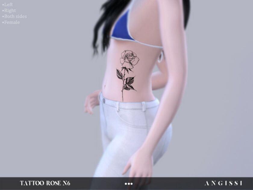 Tattoo-Rose N6 By Angissi Sims 4 CC