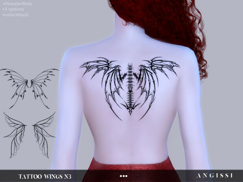 Tattoo-Wings N3 By Angissi Sims 4 CC