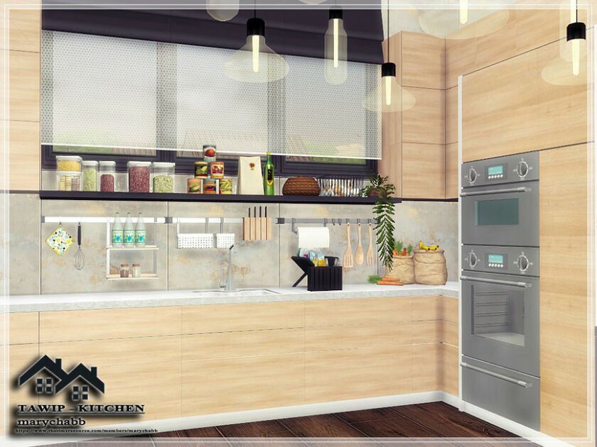 sims 4 cc tawip kitchen by marychabb 6