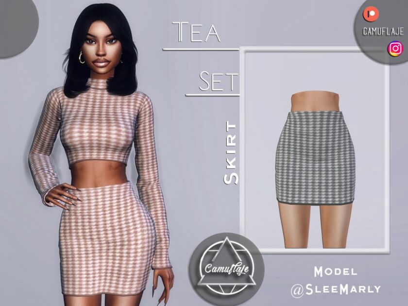 TEA SET – Skirt By Camuflaje Sims 4 CC