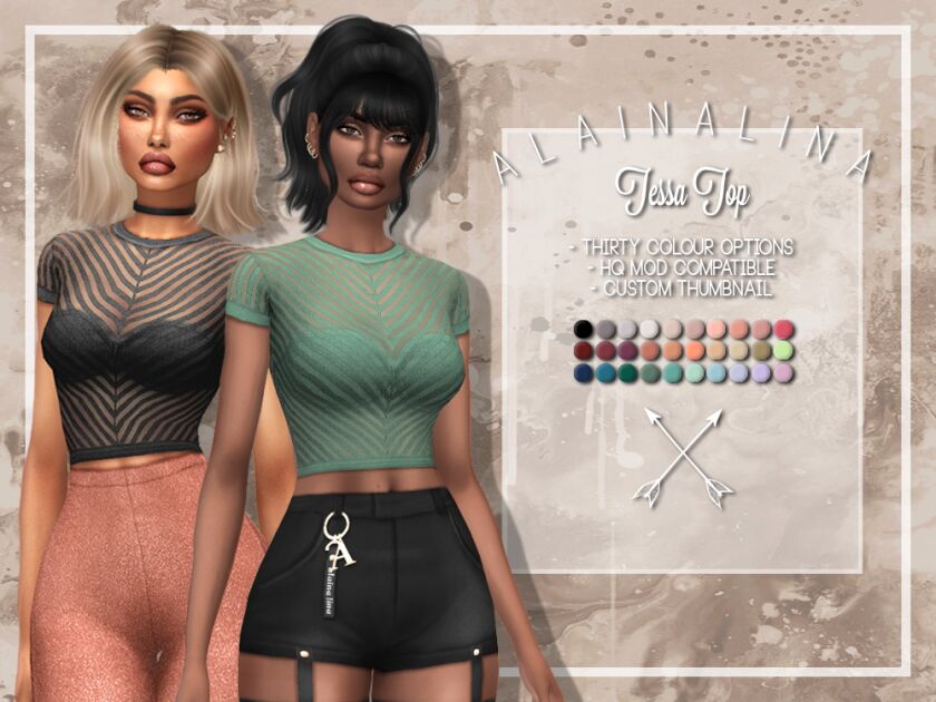 Tessa TOP By Alainalina Sims 4 CC