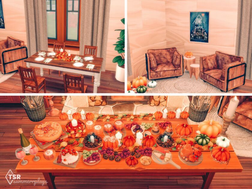 sims 4 cc thanksgiving dinner room tsr cc only 6