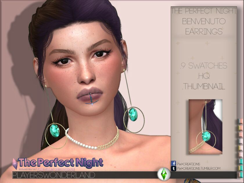 The Perfect Night Benvenuto Earrings Sims 4 CC