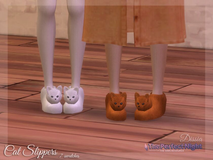 The Perfect Night – CAT Slippers By Dissia Sims 4 CC