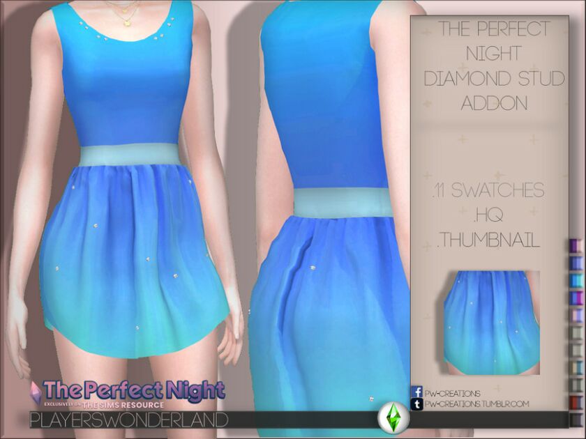 The Perfect Night Diamond Studs Addon By Playerswonderland Sims 4 CC