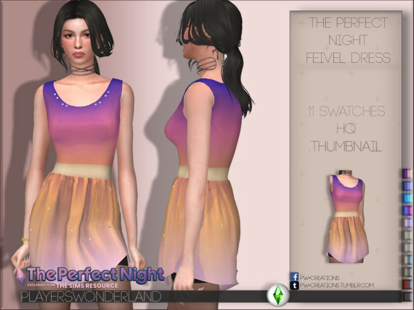 The Perfect Night Feivel Night Dress By Playerswonderland Sims 4 CC