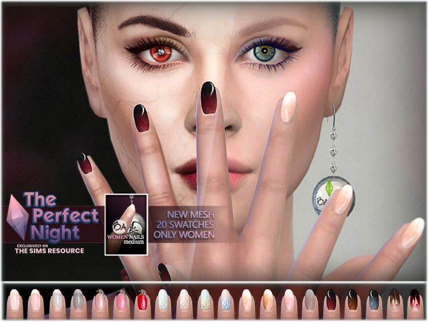 The Perfect Night – Female Medium Nails Sims 4 CC