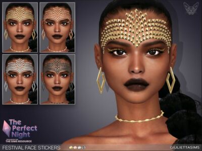 The Perfect Night Festival Rhombus Face Stickers (2 Items) Sims 4 CC