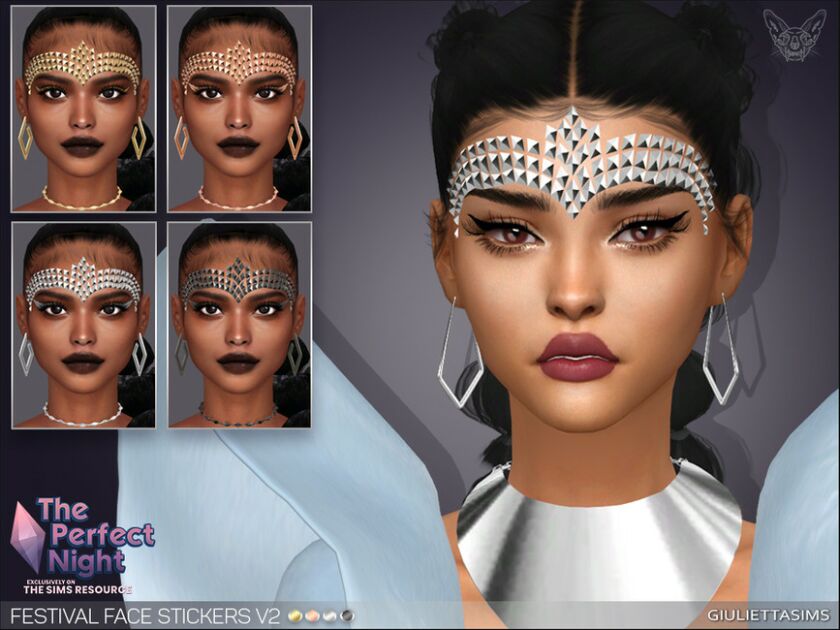 sims 4 cc the perfect night festival rhombus face stickers 2 items by feyona 2