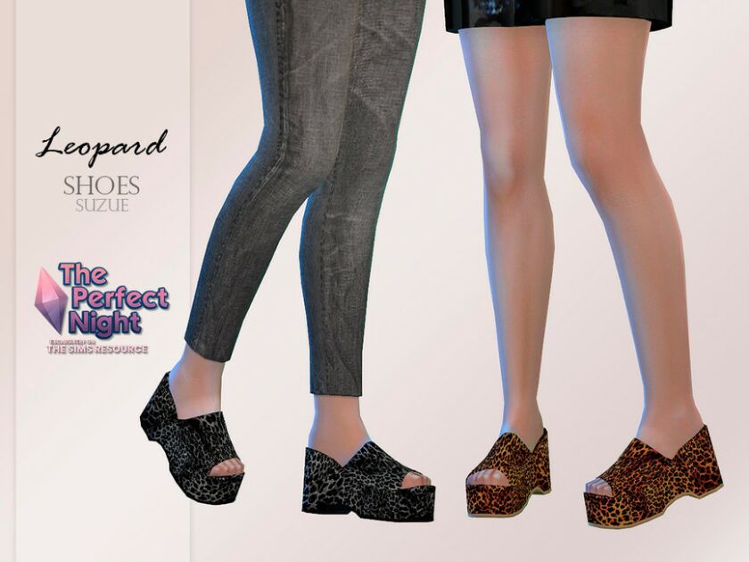 The Perfect Night – Leopard Shoes By Suzue Sims 4 CC