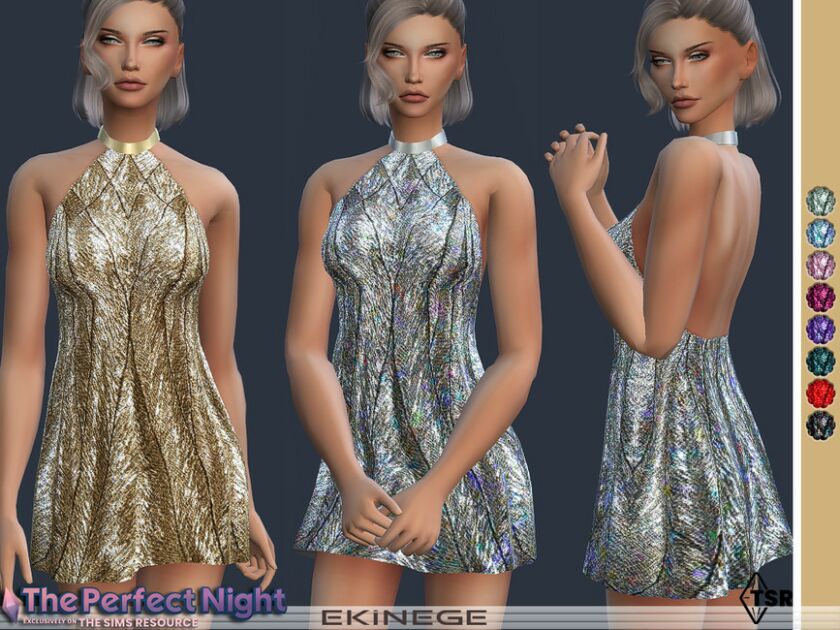 The Perfect Night – Sequin Mini Dress By Ekinege Sims 4 CC