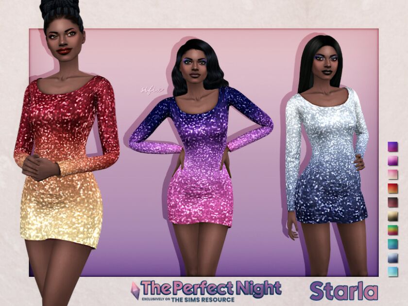 The Perfect Night – Starla Dress By Sifix Sims 4 CC