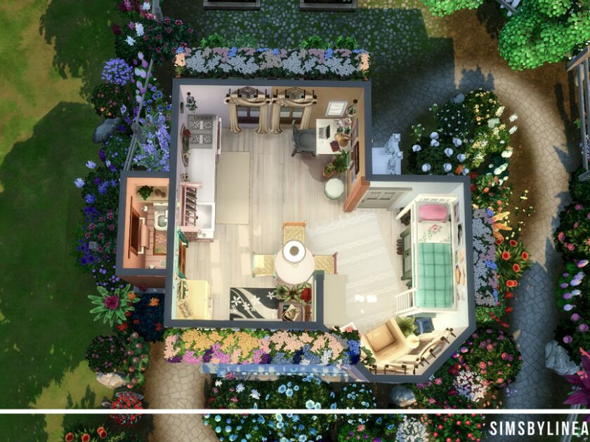 sims 4 cc tiny rainbow cottage by simsbylinea 6