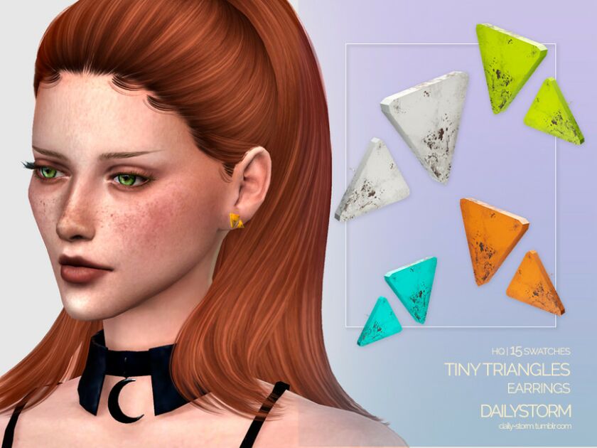 Tiny Triangles Earrings By Dailystorm Sims 4 CC