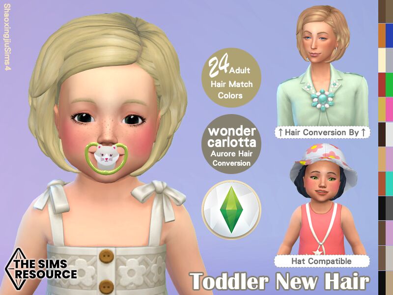 Toddler Aurore Hair 24 Colors By Jeisse197 Sims 4 CC