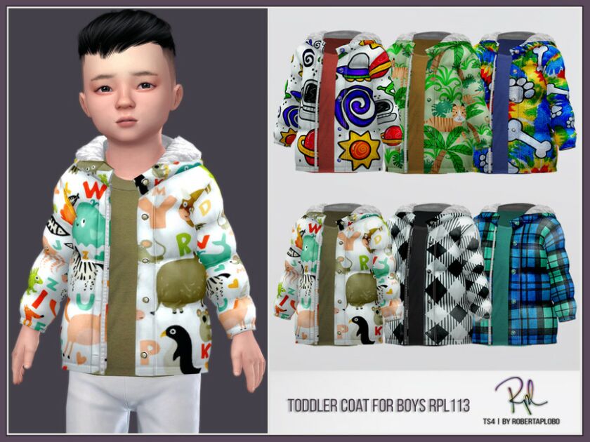 Toddler Coat For Boys RPL113 Sims 4 CC