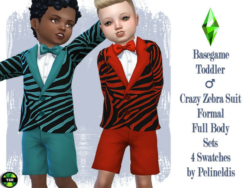 Toddler Crazy Zebra Suit Sims 4 CC