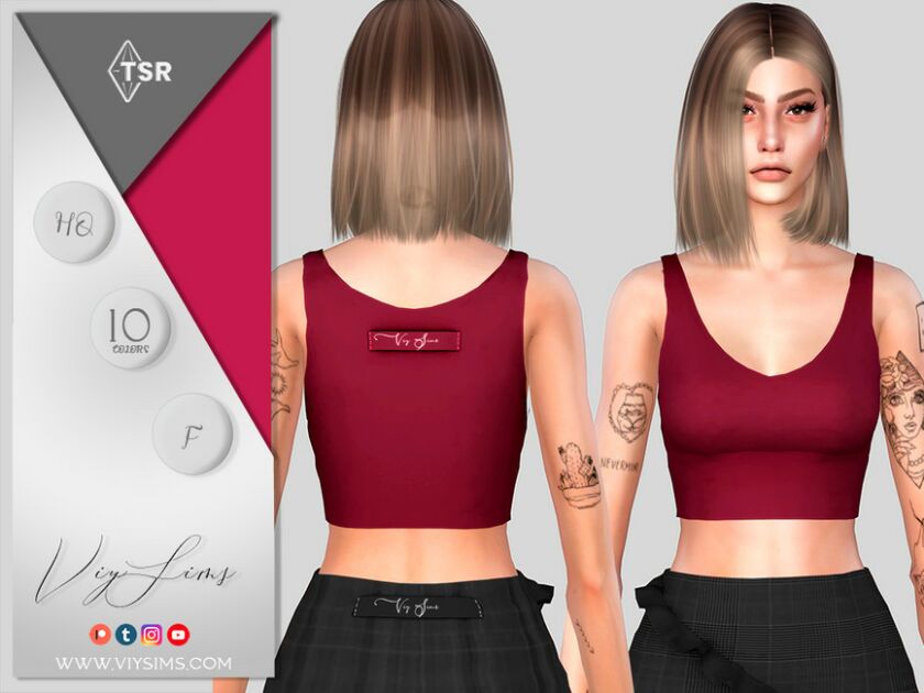 TOP I Simple – Female [Basic] Sims 4 CC