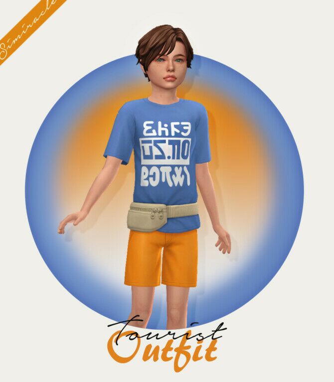 Tourist Outfit Kids Version By Simiracle Sims 4 CC