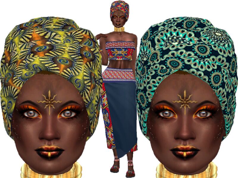 sims 4 cc traditional wrap head recolor by trudieopp 2