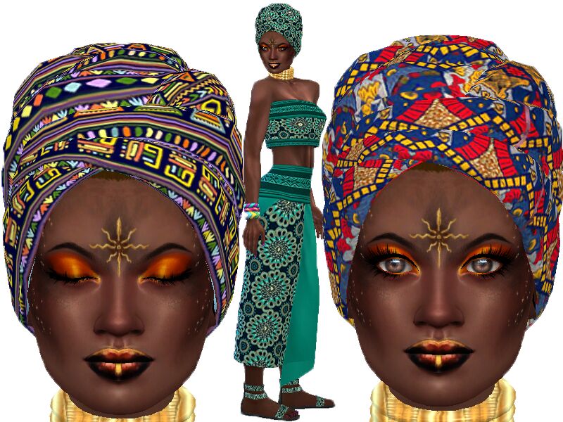 sims 4 cc traditional wrap head recolor by trudieopp 3