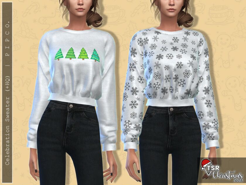 TSR Christmas 2021 – Celebration Sweater. By Pipco Sims 4 CC