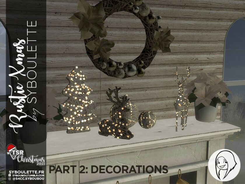 TSR Christmas 2021 – Rustic Xmas – Part 2: Decorations By Syboubou Sims 4 CC