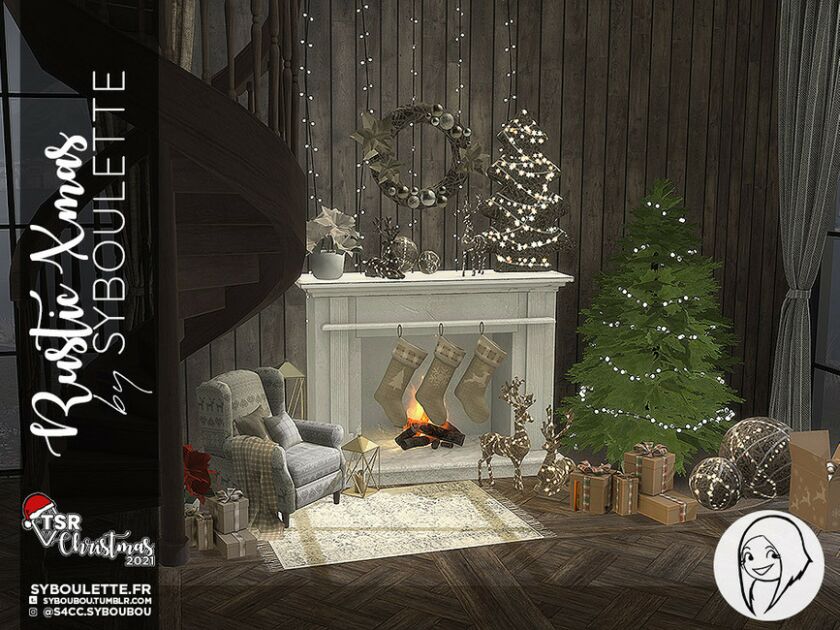 sims 4 cc tsr christmas 2021 rustic xmas part 2 decorations by syboubou 2