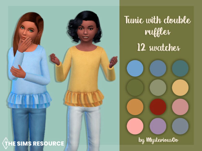 Tunic With Double Ruffles By Mysteriousoo Sims 4 CC