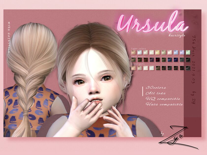 Ursula Hairstyle For Toddler Sims 4 CC