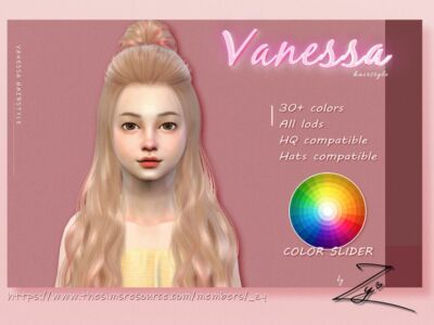 Vanessa Hairstyle_Kid By _ZY Sims 4 CC