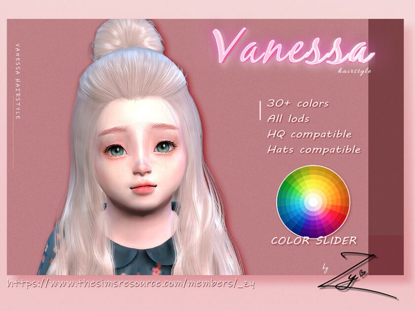 Vanessa Hairstyle_Toddler_Zy By _ZY Sims 4 CC