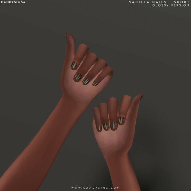 Vanilla Nails | Matte And Short Sims 4 CC