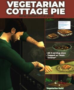 Vegetarian Cottage PIE Custom Recipe Sims 4 CC